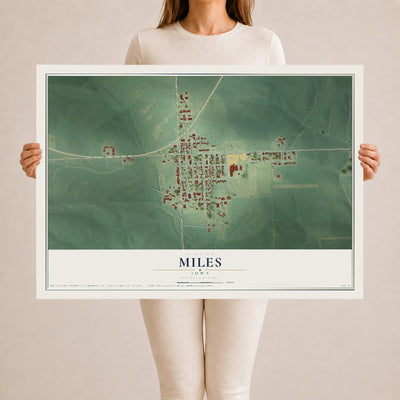 Map of Miles, Iowa, 24 x 36 inch unframed archival matte print