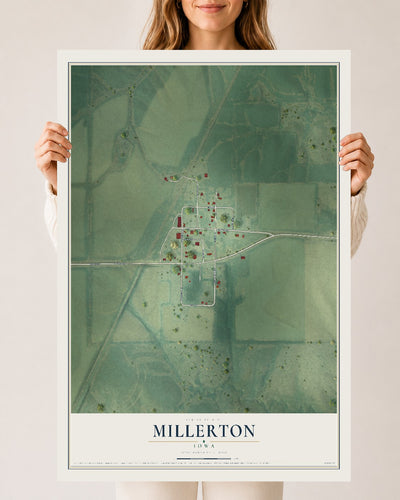 Map of Millerton, Iowa, 24 x 36 inch unframed archival matte print