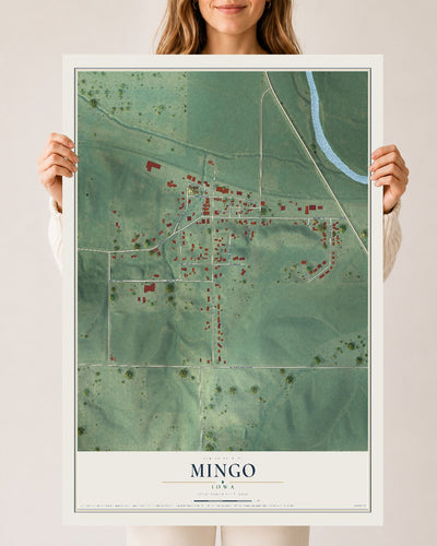 Map of Mingo, Iowa, 24 x 36 inch unframed archival matte print