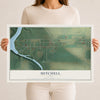 Map of Mitchell, Iowa, 12 x 18 inch unframed archival matte print