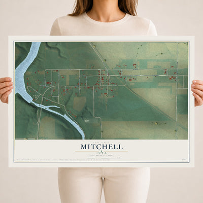 Map of Mitchell, Iowa, 18 x 24 inch unframed archival matte print