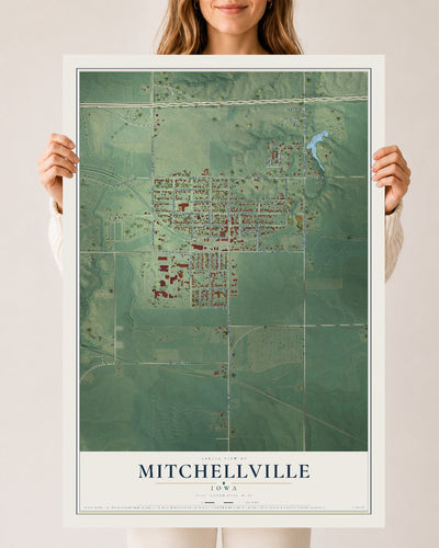 Map of Mitchellville, Iowa, 24 x 36 inch unframed archival matte print