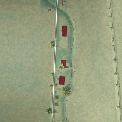 Second close-up of the map of Modale, Iowa print showing more streets and buildings
