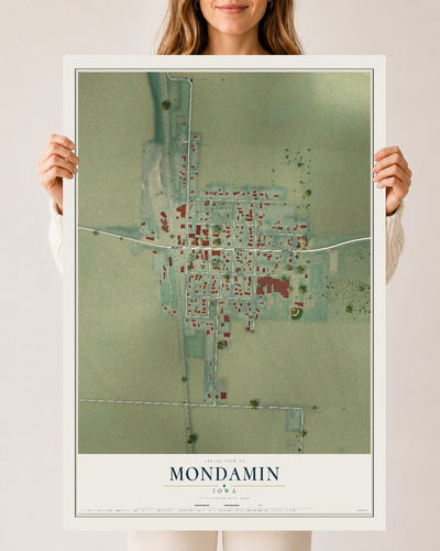 Map of Mondamin, Iowa, 24 x 36 inch unframed archival matte print