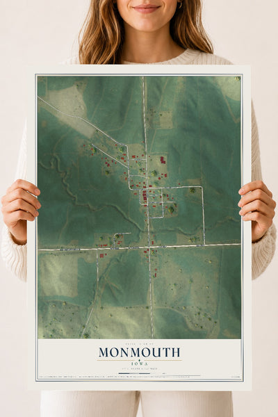 Map of Monmouth, Iowa, 18 x 24 inch unframed archival matte print