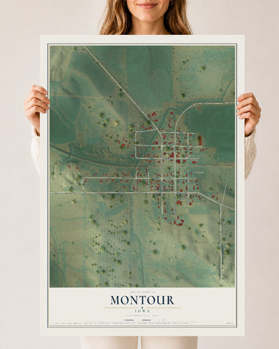 Map of Montour, Iowa, 24 x 36 inch unframed archival matte print