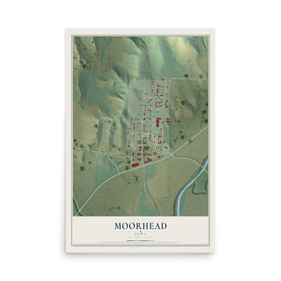 Map of Moorhead, Iowa, 12 x 18 inch unframed archival matte print