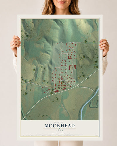 Map of Moorhead, Iowa, 24 x 36 inch unframed archival matte print