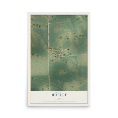 Map of Morley, Iowa, 12 x 18 inch unframed archival matte print