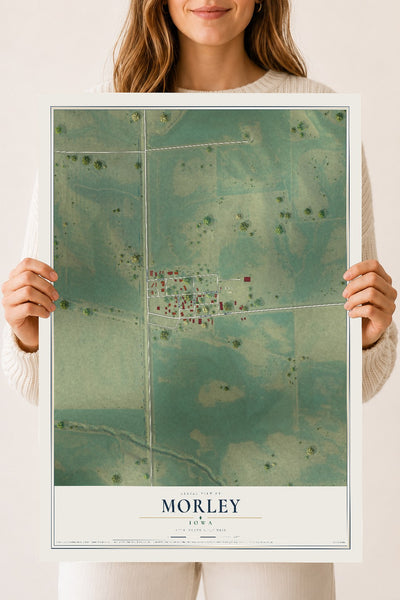 Map of Morley, Iowa, 18 x 24 inch unframed archival matte print