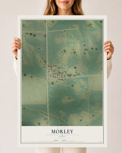 Map of Morley, Iowa, 24 x 36 inch unframed archival matte print