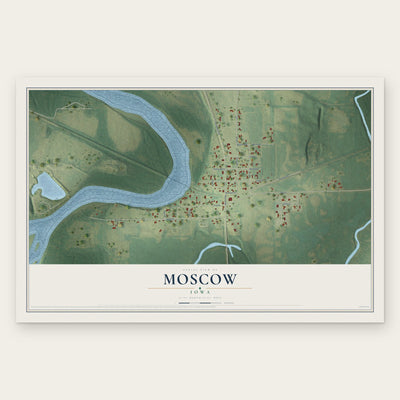 Moscow, Iowa map print, the full design