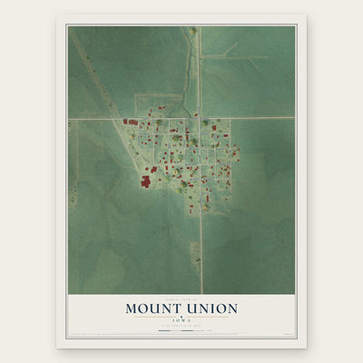 Mount Union, Iowa map print, the full design