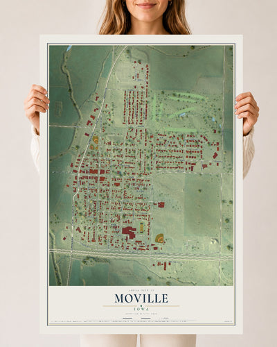 Map of Moville, Iowa, 24 x 36 inch unframed archival matte print