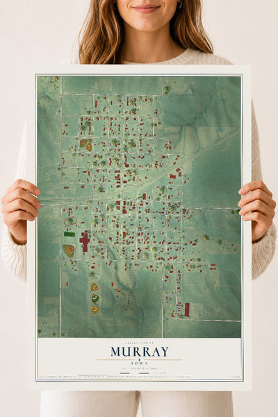 Map of Murray, Iowa, 18 x 24 inch unframed archival matte print