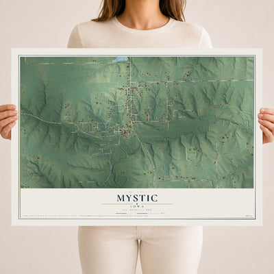 Map of Mystic, Iowa, 18 x 24 inch unframed archival matte print