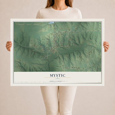 Map of Mystic, Iowa, 24 x 36 inch unframed archival matte print