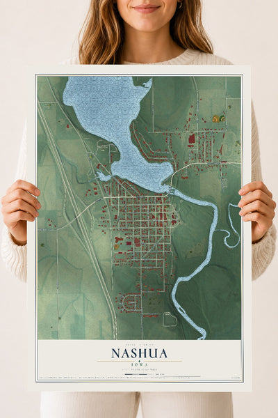 Map of Nashua, Iowa, 18 x 24 inch unframed archival matte print