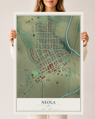 Map of Neola, Iowa, 24 x 36 inch unframed archival matte print