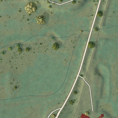 Second close-up of the map of New Albin, Iowa print showing more streets and buildings
