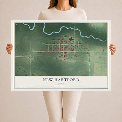 Map of New Hartford, Iowa, 24 x 36 inch unframed archival matte print