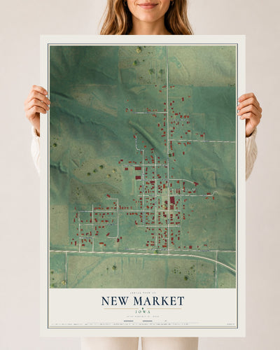 Map of New Market, Iowa, 24 x 36 inch unframed archival matte print