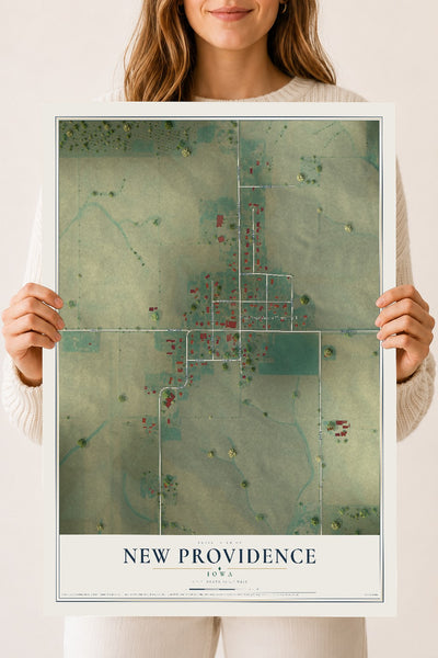 Map of New Providence, Iowa, 18 x 24 inch unframed archival matte print