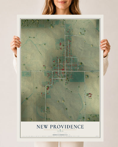 Map of New Providence, Iowa, 24 x 36 inch unframed archival matte print