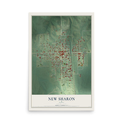 Map of New Sharon, Iowa, 12 x 18 inch unframed archival matte print