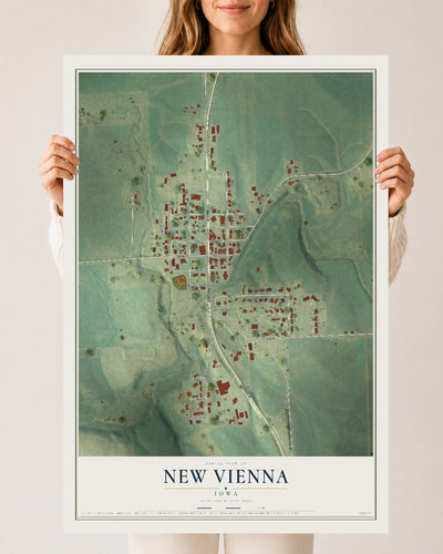 Map of New Vienna, Iowa, 24 x 36 inch unframed archival matte print