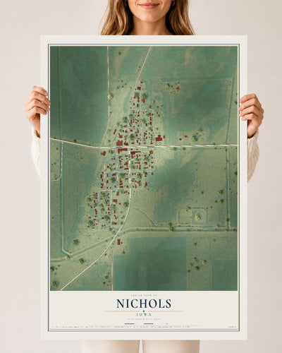 Map of Nichols, Iowa, 24 x 36 inch unframed archival matte print