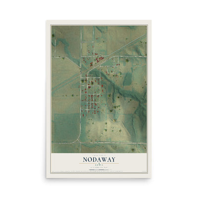 Map of Nodaway, Iowa, 12 x 18 inch unframed archival matte print