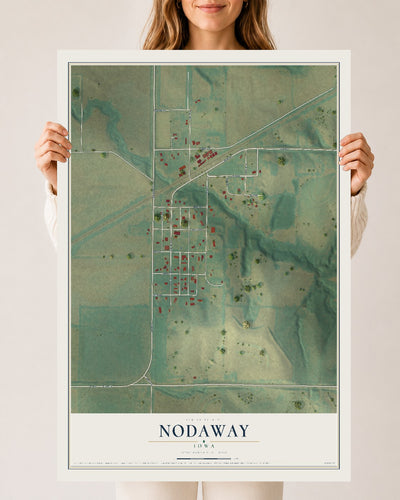 Map of Nodaway, Iowa, 24 x 36 inch unframed archival matte print