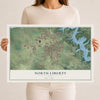 Map of North Liberty, Iowa, 12 x 18 inch unframed archival matte print