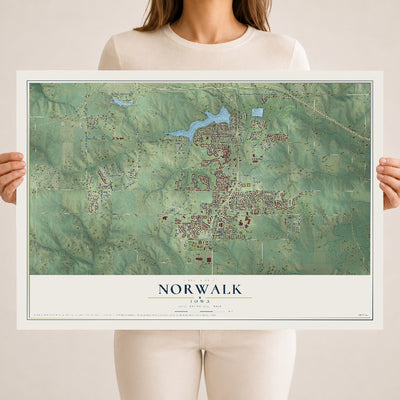 Map of Norwalk, Iowa, 18 x 24 inch unframed archival matte print