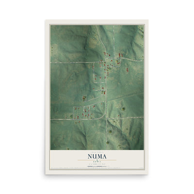 Map of Numa, Iowa, 12 x 18 inch unframed archival matte print