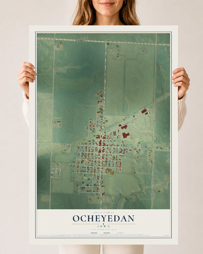 Map of Ocheyedan, Iowa, 24 x 36 inch unframed archival matte print