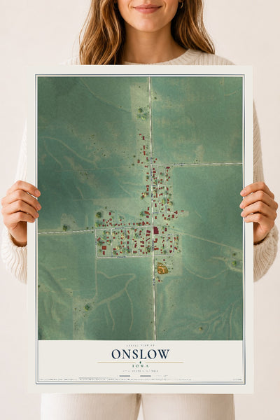 Map of Onslow, Iowa, 18 x 24 inch unframed archival matte print