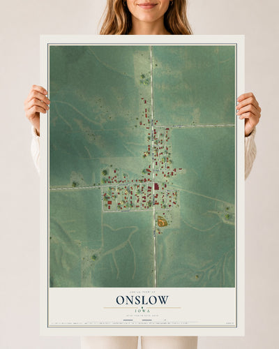 Map of Onslow, Iowa, 24 x 36 inch unframed archival matte print
