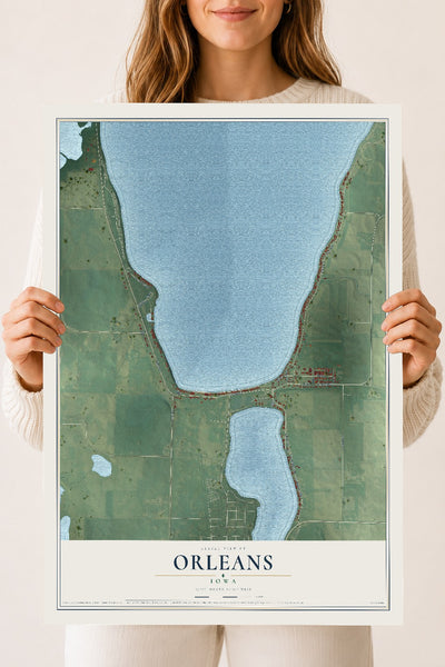 Map of Orleans, Iowa, 18 x 24 inch unframed archival matte print