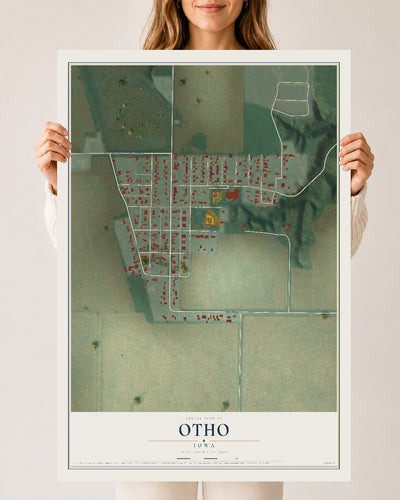 Map of Otho, Iowa, 24 x 36 inch unframed archival matte print