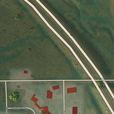 Close-up of the map of Owasa, Iowa print showing street and building detail