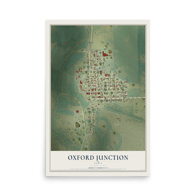 Map of Oxford Junction, Iowa, 12 x 18 inch unframed archival matte print