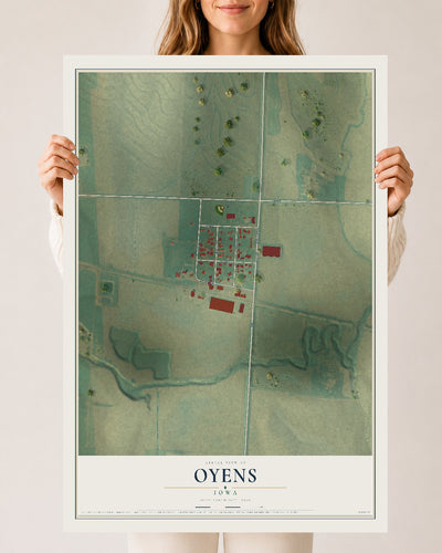 Map of Oyens, Iowa, 24 x 36 inch unframed archival matte print