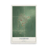 Map of Packwood, Iowa, 12 x 18 inch unframed archival matte print