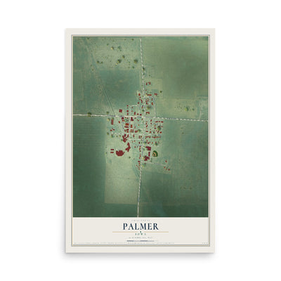 Map of Palmer, Iowa, 12 x 18 inch unframed archival matte print