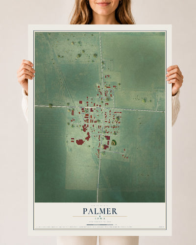 Map of Palmer, Iowa, 24 x 36 inch unframed archival matte print