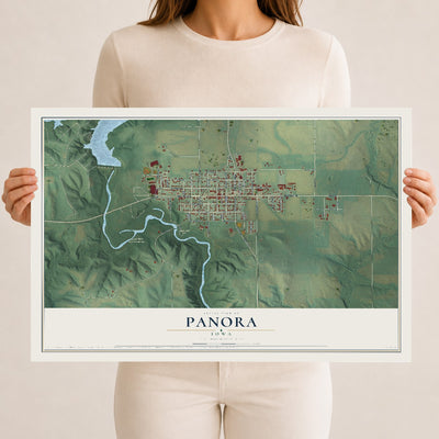 Map of Panora, Iowa, 12 x 18 inch unframed archival matte print