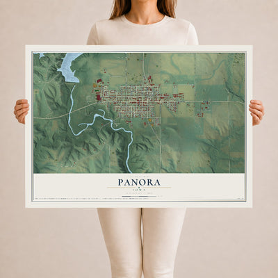 Map of Panora, Iowa, 24 x 36 inch unframed archival matte print