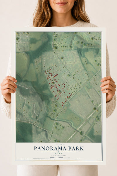 Map of Panorama Park, Iowa, 18 x 24 inch unframed archival matte print
